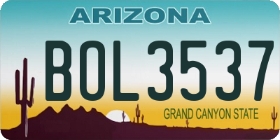 AZ license plate BOL3537