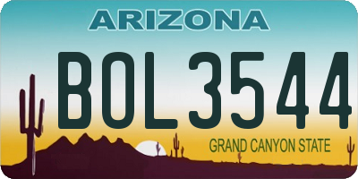 AZ license plate BOL3544