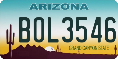 AZ license plate BOL3546