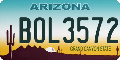 AZ license plate BOL3572
