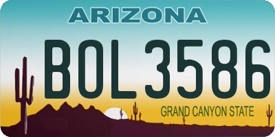 AZ license plate BOL3586
