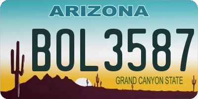 AZ license plate BOL3587