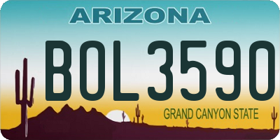 AZ license plate BOL3590