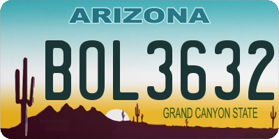 AZ license plate BOL3632