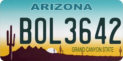 AZ license plate BOL3642