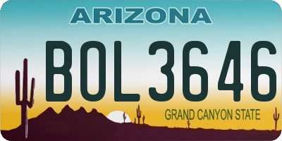 AZ license plate BOL3646