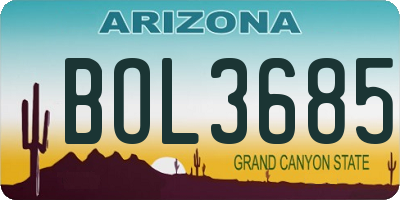 AZ license plate BOL3685
