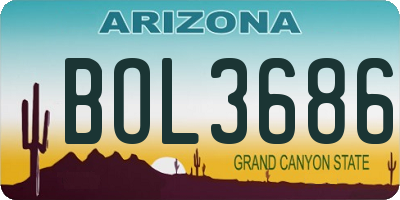 AZ license plate BOL3686
