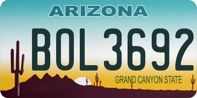 AZ license plate BOL3692