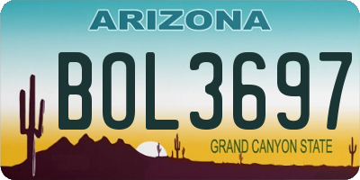 AZ license plate BOL3697