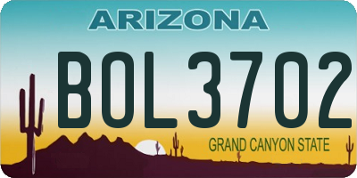 AZ license plate BOL3702