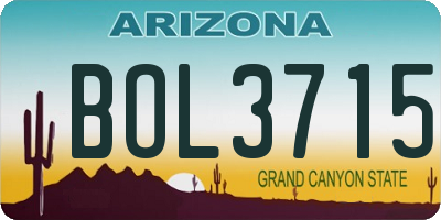 AZ license plate BOL3715