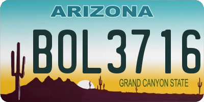 AZ license plate BOL3716