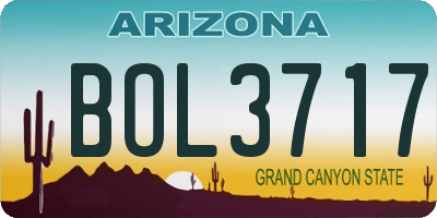 AZ license plate BOL3717