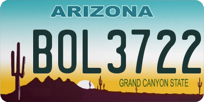 AZ license plate BOL3722