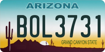 AZ license plate BOL3731