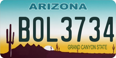 AZ license plate BOL3734