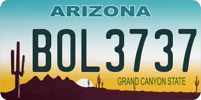 AZ license plate BOL3737