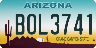 AZ license plate BOL3741
