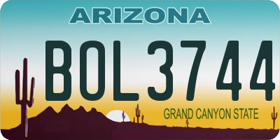 AZ license plate BOL3744
