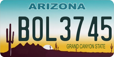 AZ license plate BOL3745