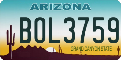 AZ license plate BOL3759