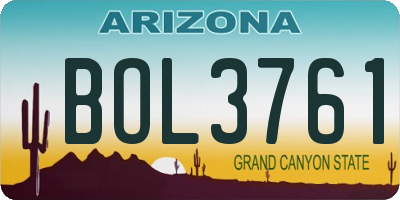 AZ license plate BOL3761