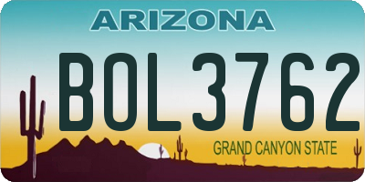 AZ license plate BOL3762