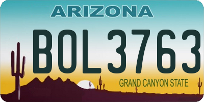 AZ license plate BOL3763
