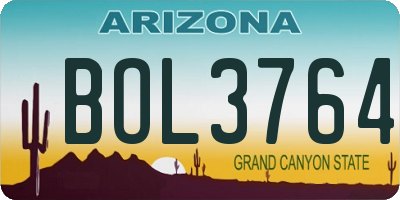 AZ license plate BOL3764