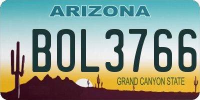 AZ license plate BOL3766