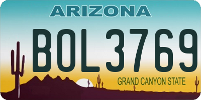 AZ license plate BOL3769