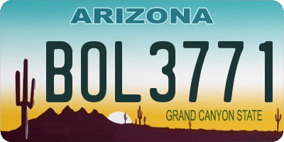 AZ license plate BOL3771