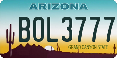 AZ license plate BOL3777