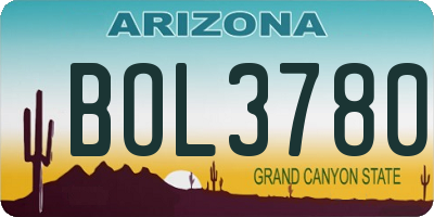 AZ license plate BOL3780