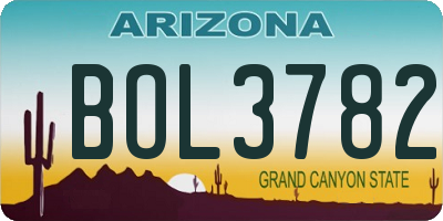AZ license plate BOL3782