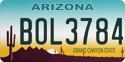 AZ license plate BOL3784