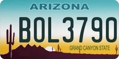 AZ license plate BOL3790