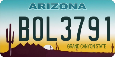 AZ license plate BOL3791