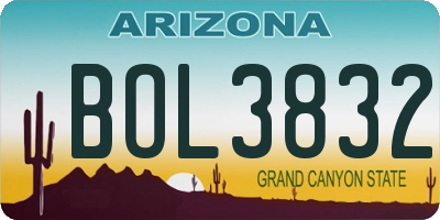 AZ license plate BOL3832
