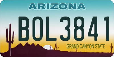 AZ license plate BOL3841