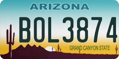 AZ license plate BOL3874