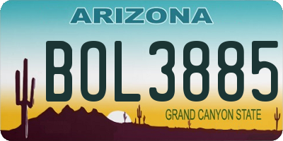 AZ license plate BOL3885