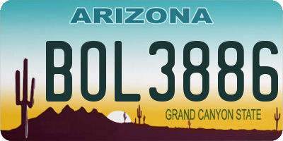 AZ license plate BOL3886