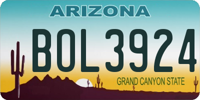 AZ license plate BOL3924