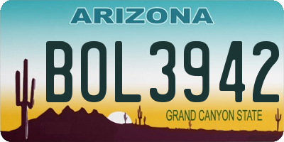 AZ license plate BOL3942