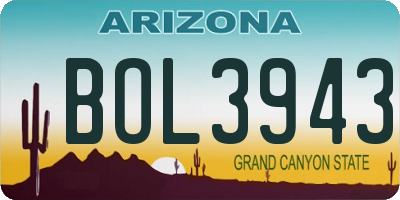 AZ license plate BOL3943