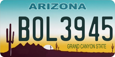 AZ license plate BOL3945