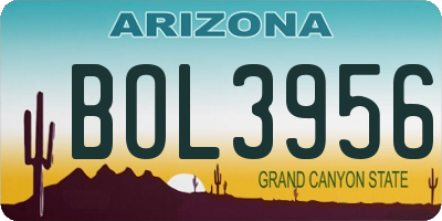 AZ license plate BOL3956