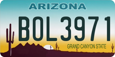 AZ license plate BOL3971
